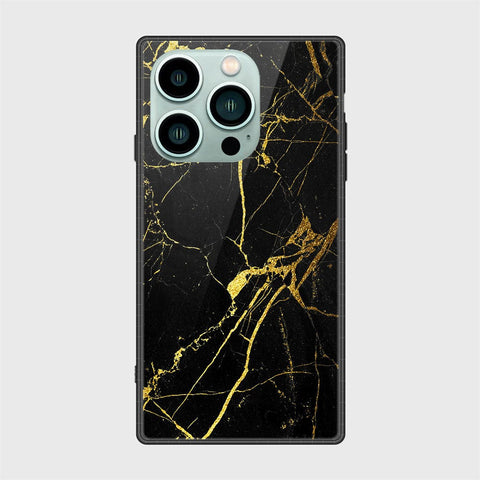 iPhone 14 Pro Cover- Black Marble Series - HQ Ultra Shine Premium Infinity Glass Soft Silicon Borders Case