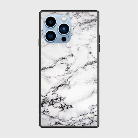 iPhone 13 Pro Cover- White Marble Series - HQ Ultra Shine Premium Infinity Glass Soft Silicon Borders Case