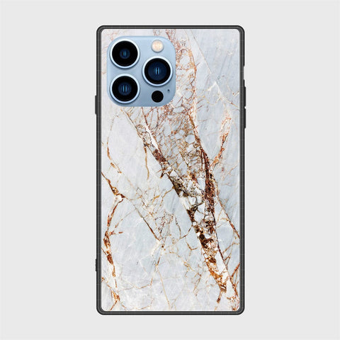 iPhone 13 Pro Cover- White Marble Series - HQ Ultra Shine Premium Infinity Glass Soft Silicon Borders Case
