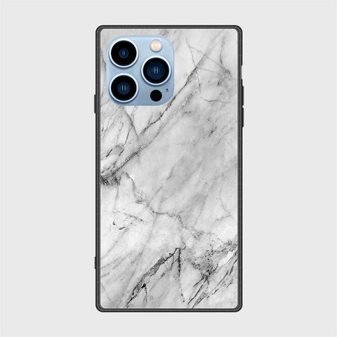 iPhone 13 Pro Cover- White Marble Series - HQ Ultra Shine Premium Infinity Glass Soft Silicon Borders Case