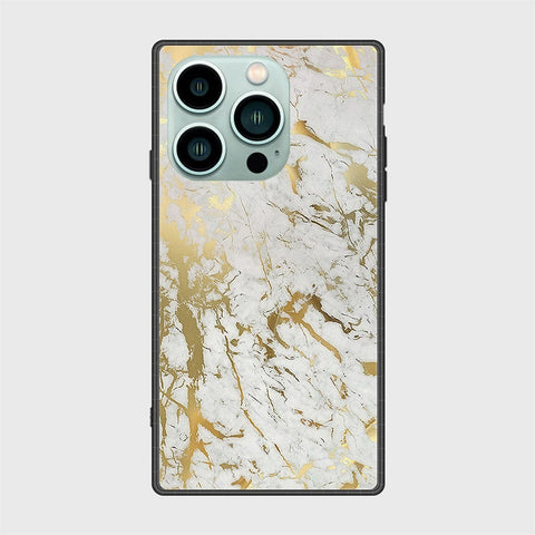 iPhone 14 Pro Cover- White Marble Series - HQ Ultra Shine Premium Infinity Glass Soft Silicon Borders Case
