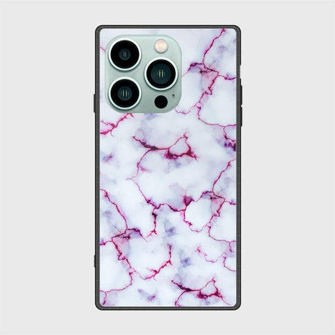 iPhone 14 Pro Cover- White Marble Series - HQ Ultra Shine Premium Infinity Glass Soft Silicon Borders Case