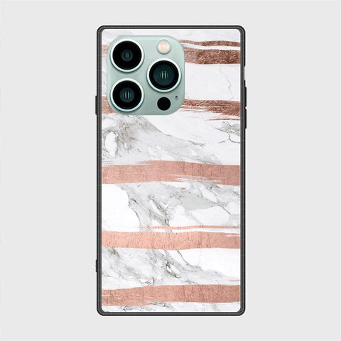 iPhone 14 Pro Cover- White Marble Series - HQ Ultra Shine Premium Infinity Glass Soft Silicon Borders Case