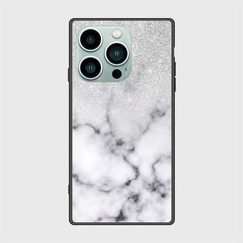 iPhone 14 Pro Cover- White Marble Series - HQ Ultra Shine Premium Infinity Glass Soft Silicon Borders Case