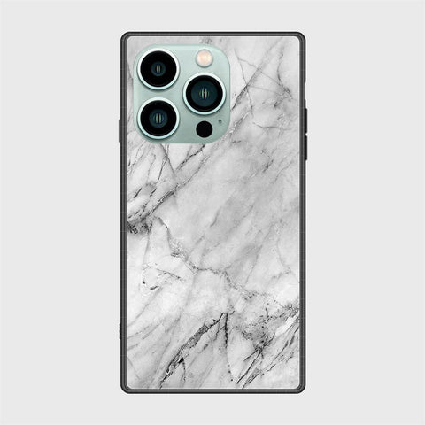 iPhone 14 Pro Max Cover- White Marble Series - HQ Ultra Shine Premium Infinity Glass Soft Silicon Borders Case