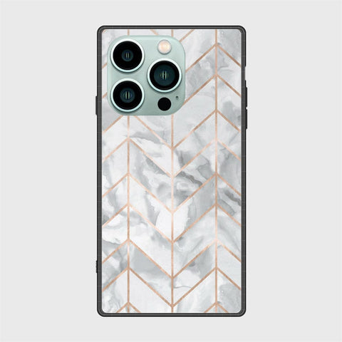 iPhone 14 Pro Cover- White Marble Series 2 - HQ Ultra Shine Premium Infinity Glass Soft Silicon Borders Case