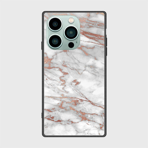 iPhone 14 Pro Cover- White Marble Series 2 - HQ Ultra Shine Premium Infinity Glass Soft Silicon Borders Case