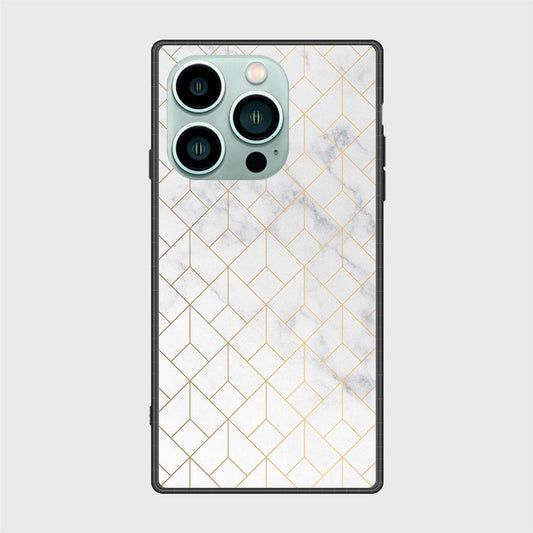 iPhone 14 Pro Max Cover- White Marble Series 2 - HQ Ultra Shine Premium Infinity Glass Soft Silicon Borders Case