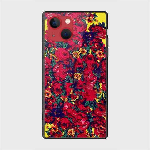 iPhone 13 Mini Cover- Floral Series - HQ Ultra Shine Premium Infinity Glass Soft Silicon Borders Case