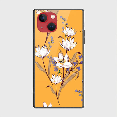 iPhone 13 Mini Cover- Floral Series - HQ Ultra Shine Premium Infinity Glass Soft Silicon Borders Case