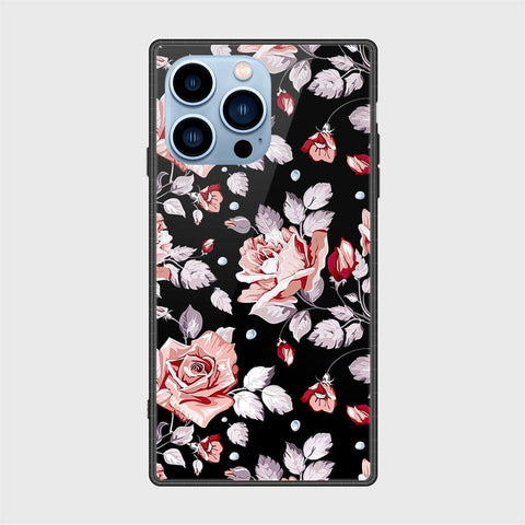 iPhone 13 Pro Max Cover- Floral Series - HQ Ultra Shine Premium Infinity Glass Soft Silicon Borders Case