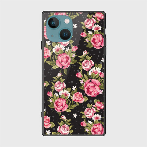 iPhone 14 Cover- Floral Series - HQ Ultra Shine Premium Infinity Glass Soft Silicon Borders Case