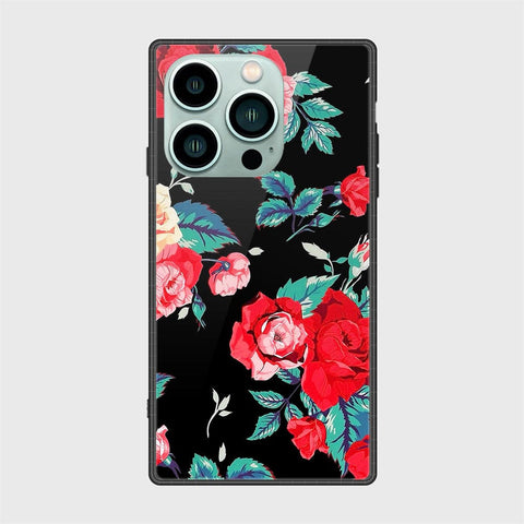 iPhone 14 Pro Max Cover- Floral Series - HQ Ultra Shine Premium Infinity Glass Soft Silicon Borders Case