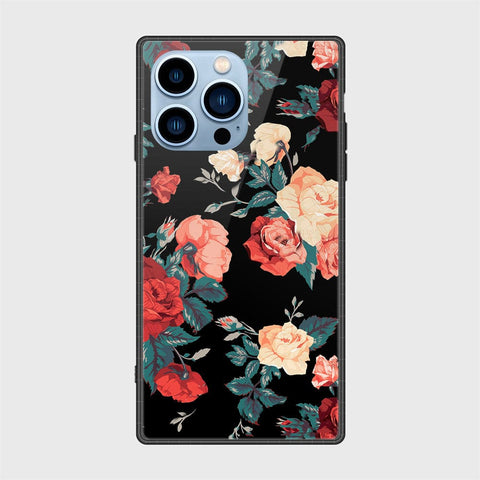 iPhone 13 Pro Max Cover- Floral Series 2 - HQ Ultra Shine Premium Infinity Glass Soft Silicon Borders Case