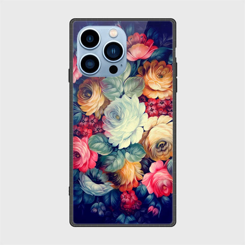 iPhone 13 Pro Max Cover- Floral Series 2 - HQ Ultra Shine Premium Infinity Glass Soft Silicon Borders Case