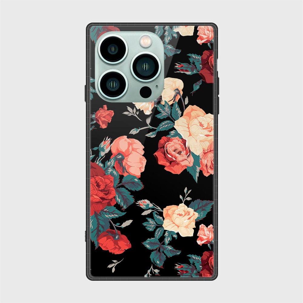 iPhone 14 Pro Max Cover- Floral Series 2 - HQ Ultra Shine Premium Infinity Glass Soft Silicon Borders Case