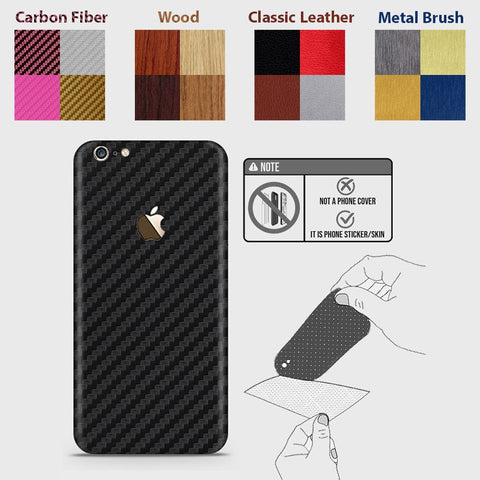 iPhone 6s Plus Back Skins - Material Series - Glitter, Leather, Wood, Carbon Fiber etc - Only Back No Side