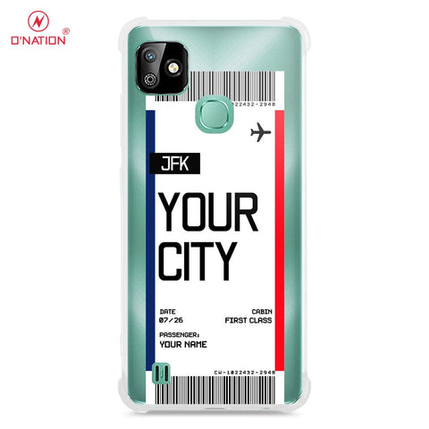 Infinix Smart HD 2021 Cover - Personalised Boarding Pass Ticket Series - 5 Designs - Clear Phone Case - Soft Silicon Borders