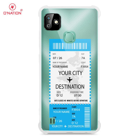 Infinix Smart HD 2021 Cover - Personalised Boarding Pass Ticket Series - 5 Designs - Clear Phone Case - Soft Silicon Borders