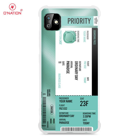 Infinix Smart HD 2021 Cover - Personalised Boarding Pass Ticket Series - 5 Designs - Clear Phone Case - Soft Silicon Borders