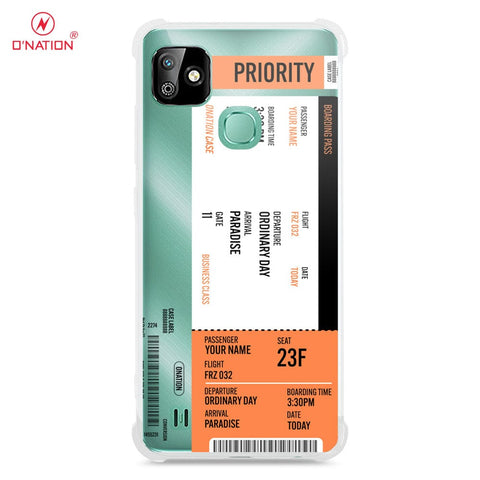 Infinix Smart HD 2021 Cover - Personalised Boarding Pass Ticket Series - 5 Designs - Clear Phone Case - Soft Silicon Borders