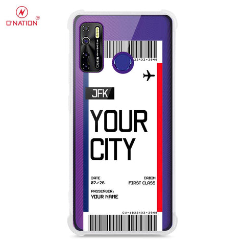 Tecno Spark 5 Cover - Personalised Boarding Pass Ticket Series - 5 Designs - Clear Phone Case - Soft Silicon Borders