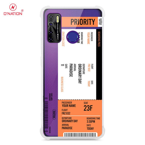 Tecno Spark 5 Cover - Personalised Boarding Pass Ticket Series - 5 Designs - Clear Phone Case - Soft Silicon Borders