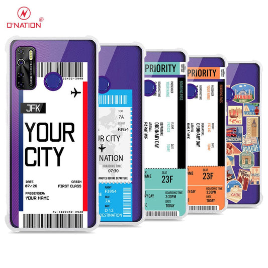 Tecno Spark 5 Pro Cover - Personalised Boarding Pass Ticket Series - 5 Designs - Clear Phone Case - Soft Silicon Borders