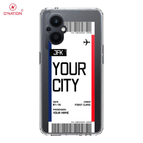 Oppo F21 Pro 5G Cover - Personalised Boarding Pass Ticket Series - 5 Designs - Clear Phone Case - Soft Silicon Borders