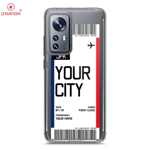 Xiaomi 12 Cover - Personalised Boarding Pass Ticket Series - 5 Designs - Clear Phone Case - Soft Silicon Borders