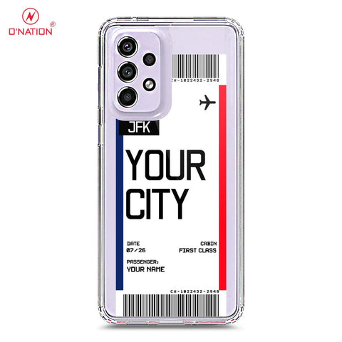 Samsung Galaxy A33 5G Cover - Personalised Boarding Pass Ticket Series - 5 Designs - Clear Phone Case - Soft Silicon Borders