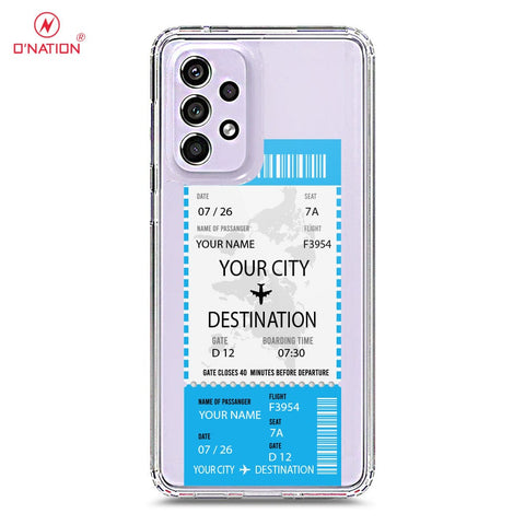 Samsung Galaxy A33 5G Cover - Personalised Boarding Pass Ticket Series - 5 Designs - Clear Phone Case - Soft Silicon Borders