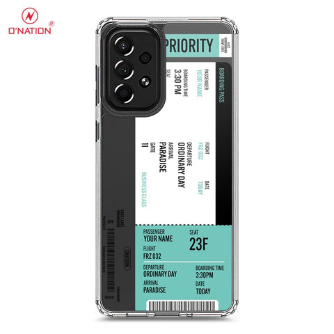 Samsung Galaxy A73 5G Cover - Personalised Boarding Pass Ticket Series - 5 Designs - Clear Phone Case - Soft Silicon Borders