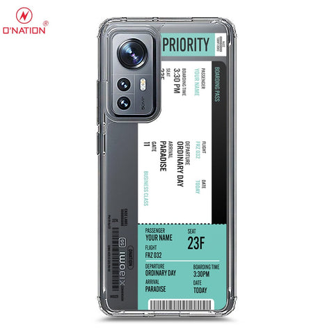 Xiaomi 12 Pro Cover - Personalised Boarding Pass Ticket Series - 5 Designs - Clear Phone Case - Soft Silicon Borders