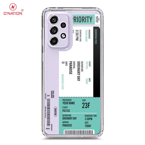 Samsung Galaxy A33 5G Cover - Personalised Boarding Pass Ticket Series - 5 Designs - Clear Phone Case - Soft Silicon Borders