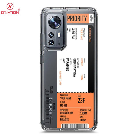 Xiaomi 12S Pro Cover - Personalised Boarding Pass Ticket Series - 5 Designs - Clear Phone Case - Soft Silicon Borders