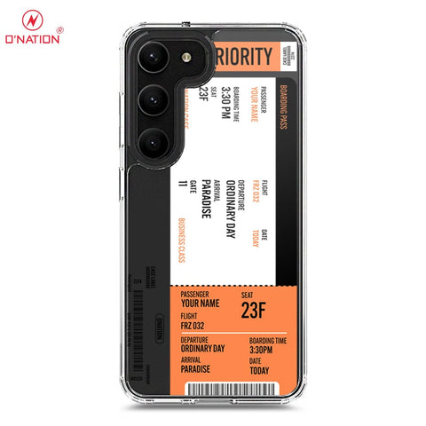 Samsung Galaxy S23 5G Cover - Personalised Boarding Pass Ticket Series - 5 Designs - Clear Phone Case - Soft Silicon Borders