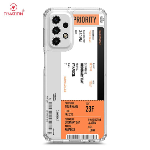 Samsung Galaxy A53 5G Cover - Personalised Boarding Pass Ticket Series - 5 Designs - Clear Phone Case - Soft Silicon Borders