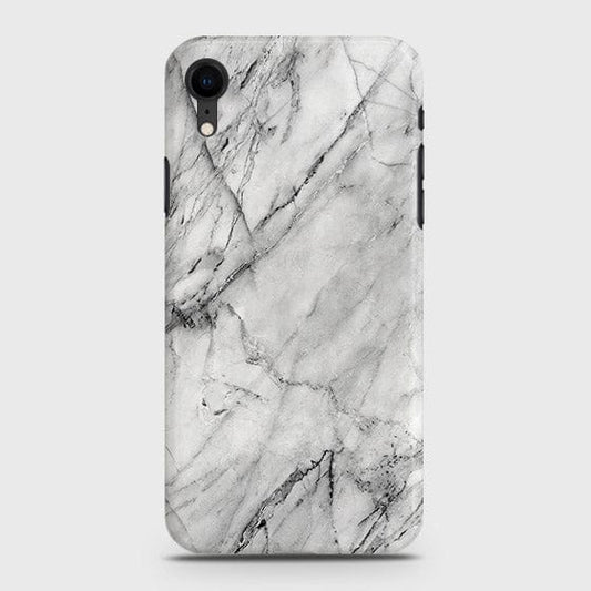 iPhone XR Cover - Matte Finish - Trendy White Floor Marble Printed Hard Case with Life Time Colors Guarantee - D2