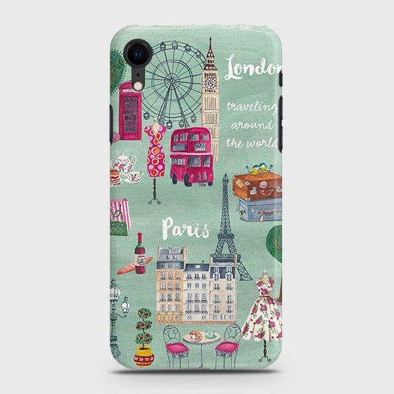 iPhone XR Cover - Matte Finish - London, Paris, New York Modern Printed Hard Case Life Time Colors Guarantee