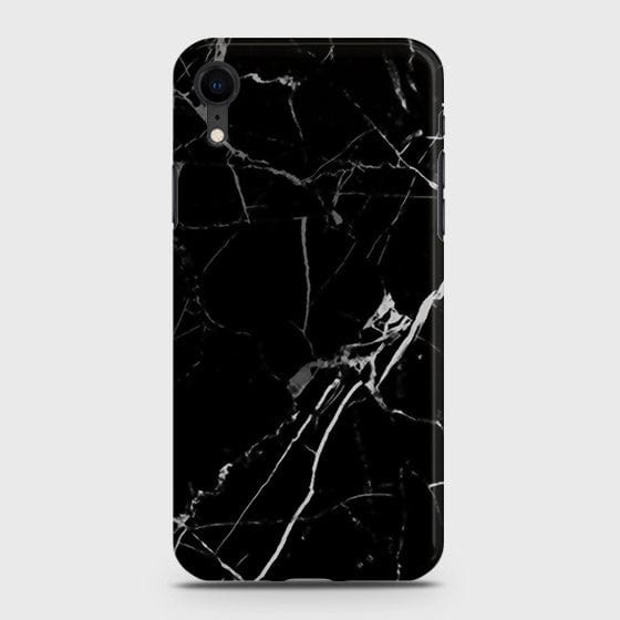 iPhone XR - Black Modern Classic Marble Printed Hard Case