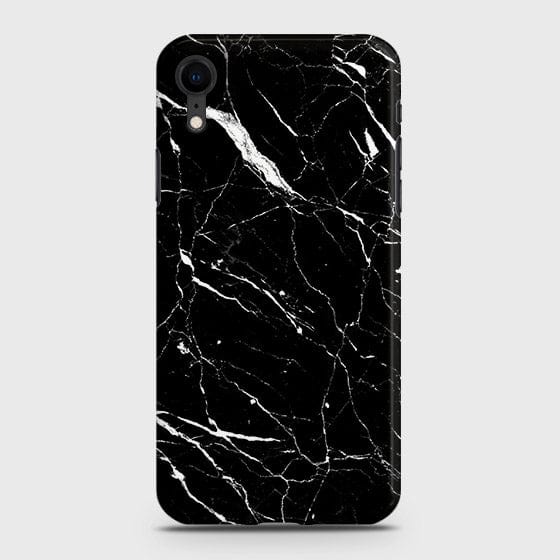 iPhone XR Cover - Matte Finish - Trendy Black Marble Printed Hard Case With Life Time Colour Guarantee