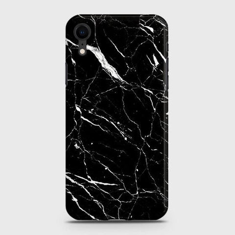 iPhone XR Cover - Matte Finish - Trendy Black Marble Printed Hard Case With Life Time Colour Guarantee