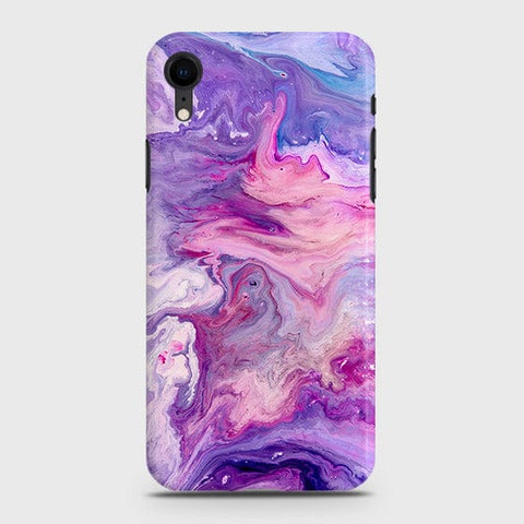 iPhone XR Cover - Chic Blue Liquid Marble Printed Hard Case with Life Time Colour Guarantee