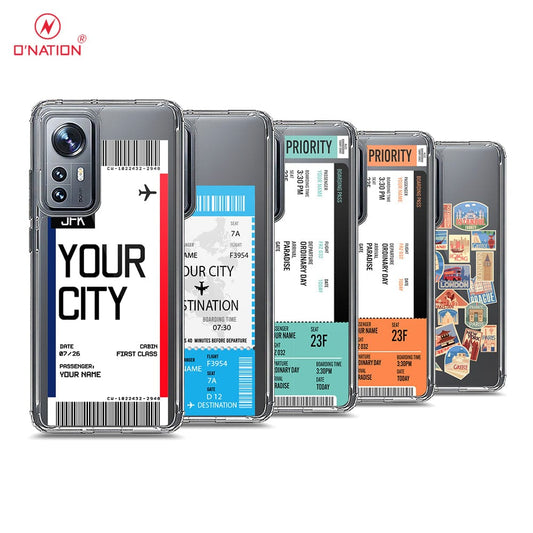 Xiaomi 12 Pro Cover - Personalised Boarding Pass Ticket Series - 5 Designs - Clear Phone Case - Soft Silicon Borders