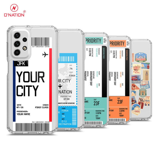 Samsung Galaxy A23 5G Cover - Personalised Boarding Pass Ticket Series - 5 Designs - Clear Phone Case - Soft Silicon Borders