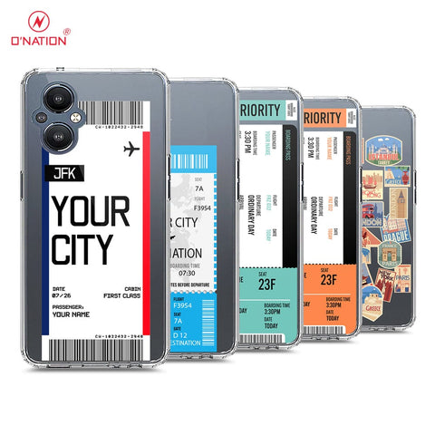 Oppo Reno 7 Lite Cover - Personalised Boarding Pass Ticket Series - 5 Designs - Clear Phone Case - Soft Silicon Borders
