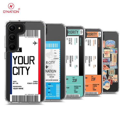 Samsung Galaxy S23 5G Cover - Personalised Boarding Pass Ticket Series - 5 Designs - Clear Phone Case - Soft Silicon Borders