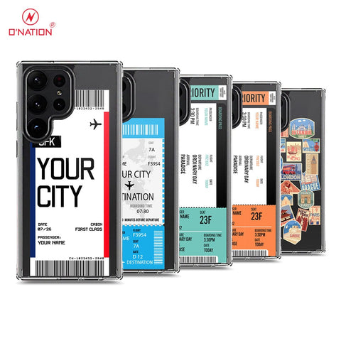 Samsung Galaxy S23 Ultra 5G Cover - Personalised Boarding Pass Ticket Series - 5 Designs - Clear Phone Case - Soft Silicon Borders