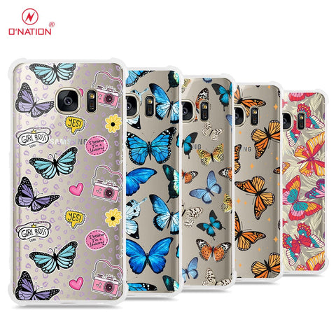 Samsung Galaxy S7 Edge Cover - O'Nation Butterfly Dreams Series - 9 Designs - Clear Phone Case - Soft Silicon Borders